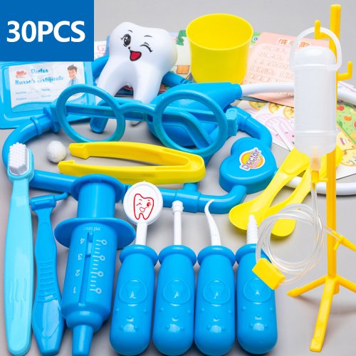 Image of Complete Doctor Play Set for Kids – 30-Piece Medical Toy Kit with Stethoscope, Dentist Tools, and Educational Role-Playing Accessories for Boys and Girls