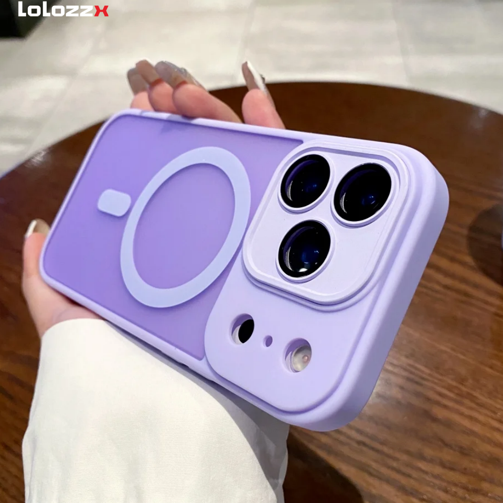 Image of Magnetic Luxury Matte Translucent Armor Shockproof Case For iPhone 17 Pro Max Air 16 15 14 Plus 13 12 11 for Magsafe Back Cover