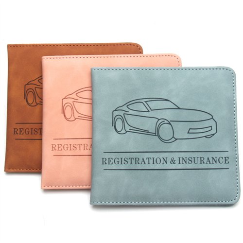 Imagen de Organizador de Documentos para Coche en Cuero - Portatarjetas para Seguro, Licencia de Conducir y Registro del Vehículo con Guantera Integrada
