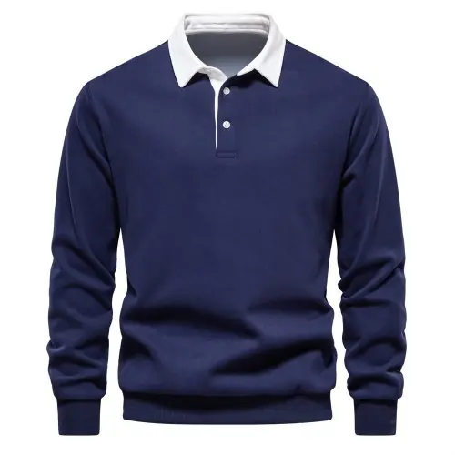Image de Sweat à Capuche Homme Coton Premium Col Polo 2025