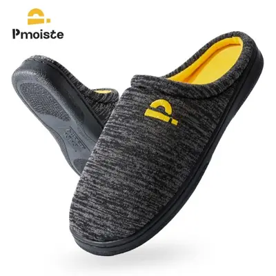 Image de Pantoufles Hommes Confortables en Tricot Brodé - Chaudes et Douces