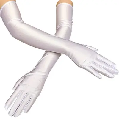 Image de Gants Longs Classiques Noir Blanc Rouge - Style Opéra & Cosplay