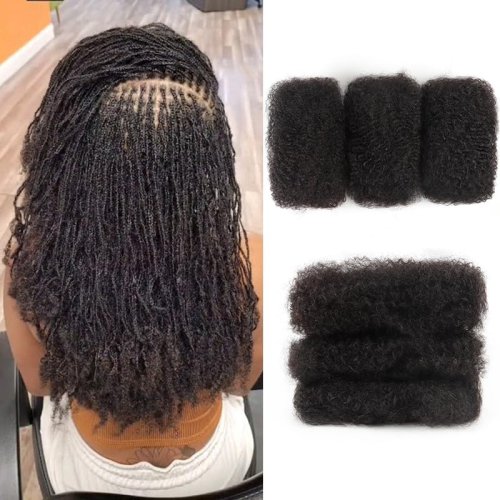 Image of Premium Brazilian Afro Kinkly Curly Wave Human Hair Bulk for Braiding, Micro Twists & Natural Hair Extensions