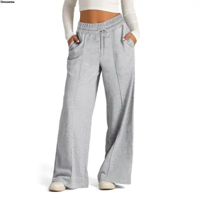 Image de Pantalon de Jogging Large Taille Haute pour Femme
