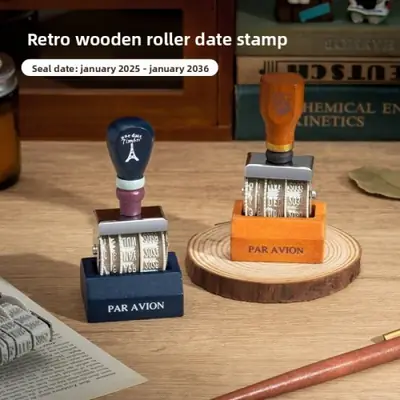 Image de Tampon Date Roulant en Bois - Calendrier Journalier