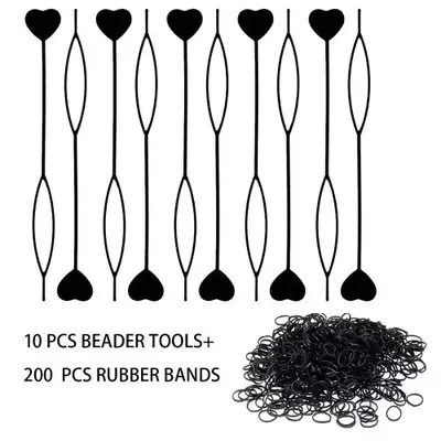 Image de Perles Rapides Noires pour Tresses - Kit Coiffure Enfants