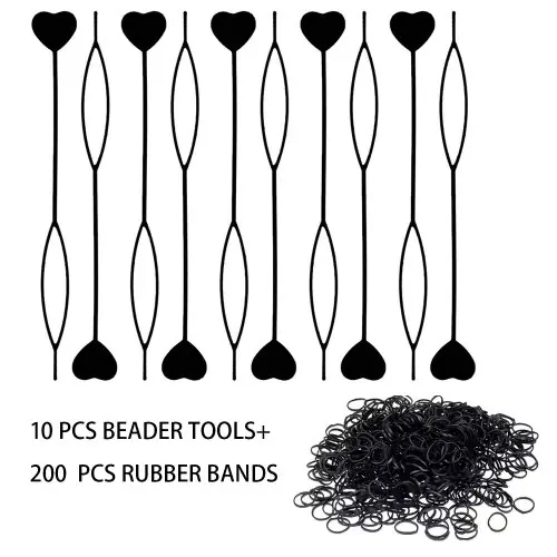Image de Perles Rapides Noires pour Tresses - Kit Coiffure Enfants