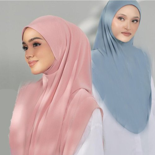Bild von Eleganter großer muslimischer Hijab mit Kinnteil – hochwertiger Amira Pull-On Schal für Ramadan, Gebet und Alltag