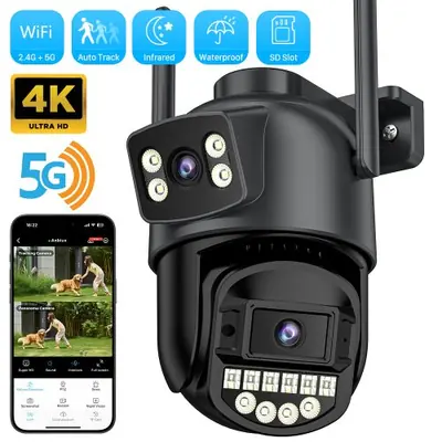Image de Caméra de Surveillance Extérieure 5K Ultra HD avec Suivi AI