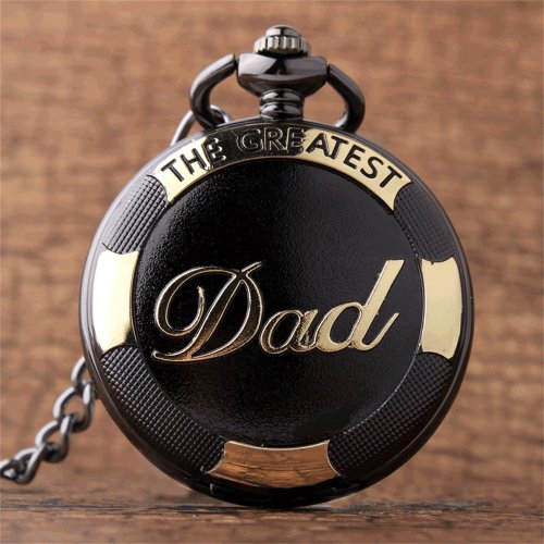 Imagen de Reloj de Bolsillo de Cuarzo Elegante para Hombre con Esfera Redonda Grabada – Regalo Perfecto para el Día del Padre