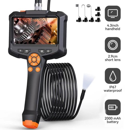 Imagen de Cámara Endoscópica Industrial HD 1080p con Lente Doble, Impermeable IP67, Boroscopio para Inspección de Vehículos y Alcantarillados con Iluminación LED