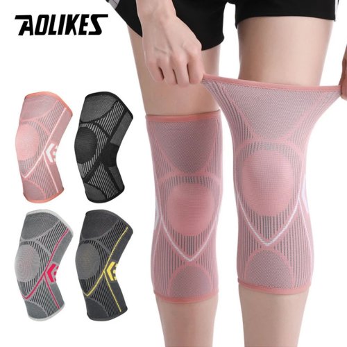 Afbeelding van Aolikes Kniebrace met Compressieondersteuning voor Artritis – Nylon Sportkniebeschermers voor Fietsen, Hardlopen en Fitness