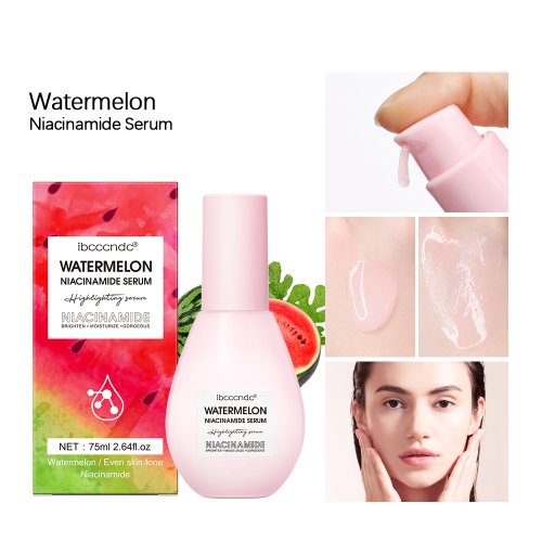 Immagine di Siero Viso Idratante con Estratto di Anguria e Niacinamide - Primer Liquido Luminoso per Trucco Naturale e Pelle Radiosa
