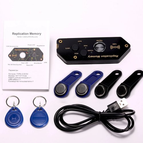 Imagen de Lector y Duplicador RFID RW2000 con Soporte para iButton, Tarjetas EM4100, EM4305, T5577 y Frecuencia 125kHz - Clonador TM1990 y TMC02 para Control de Acceso