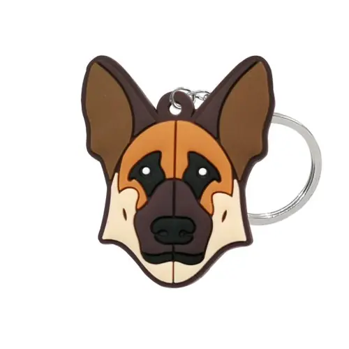 Image de Porte-clés Animaux Mignons - Chat, Chien, Canard en Bois