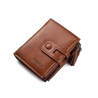 Image de Portefeuille Homme Vintage Double Zip avec Bretelles