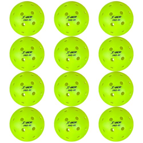 Image de Balles de Pickleball X Ace Pro - 40 Unités Vert Haute Visibilité
