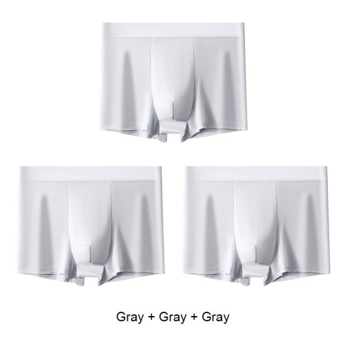Imagen de 3 uds ropa interior de talla grande Boxer para hombre calzoncillos Boxer suaves transpirables para h...