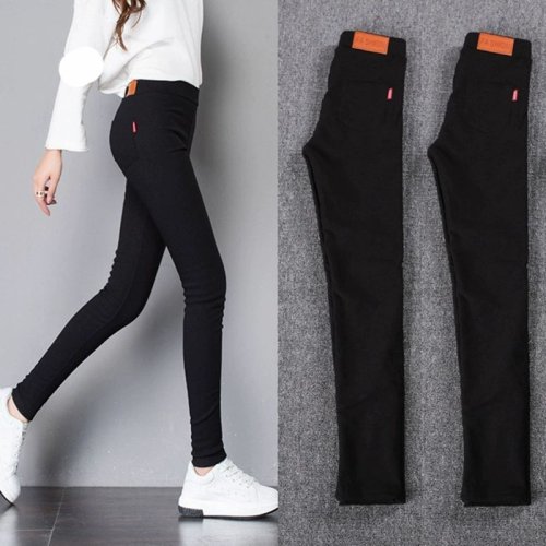 Imagen de Pantalones de tubo negros para mujer otoño 2025, diseño coreano elegante y cómodo, ajustados hasta el tobillo, tejido elástico ideal para oficina
