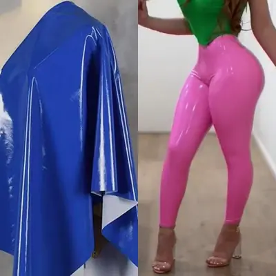 Image de Leggings Faux Cuir Look Mouillé - Taille Haute & Moulant