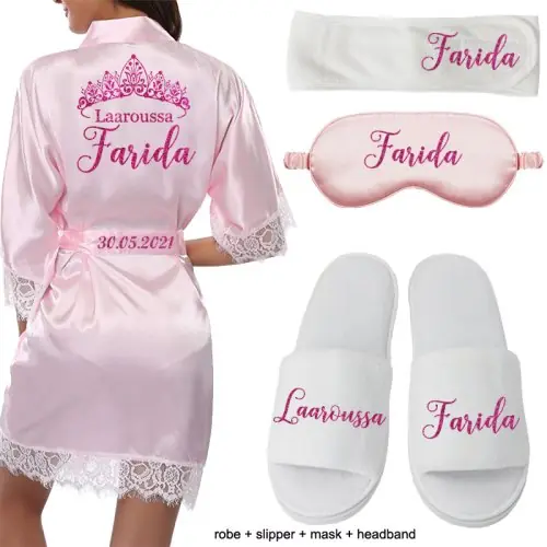 Rosa Kleid Schuh band