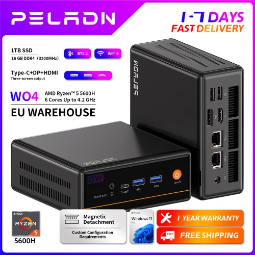 Image de Mini PC Gaming Puissant Ryzen 5 5600H - 32Go RAM & 1To SSD