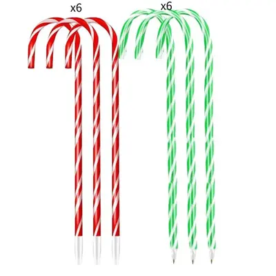Image de Stylos Canne à Sucre de Noël - Lot de 12