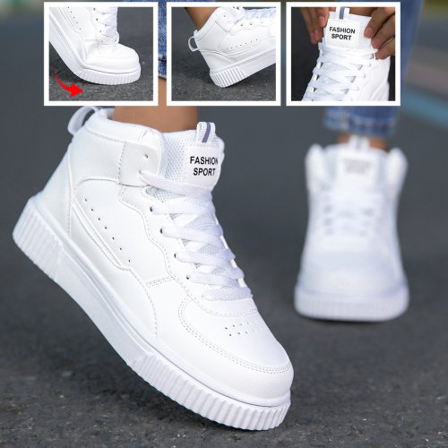 Zdjęcie Nowe Męskie Skórzane Sneakersy Codzienne – Modne, Oddychające i Uniwersalne Białe Buty Sportowe z Skórzaną Cholewką