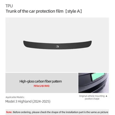 Image de Film de Protection Arrière Tesla Model Y & Model 3 - Garniture TPU