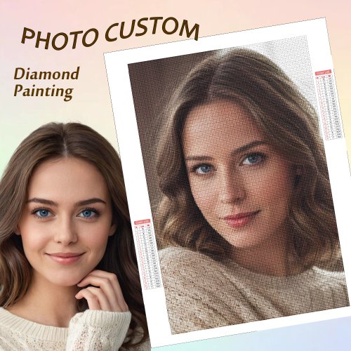 Imagen de Kit de Pintura con Diamantes 5D con Foto Personalizada - Crea tu Propia Obra de Arte Mosaico para Decorar tu Hogar