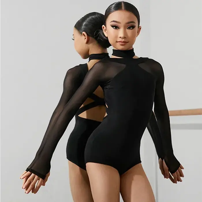 Image de Justaucorps de Danse Latine pour Filles - Manches Longues