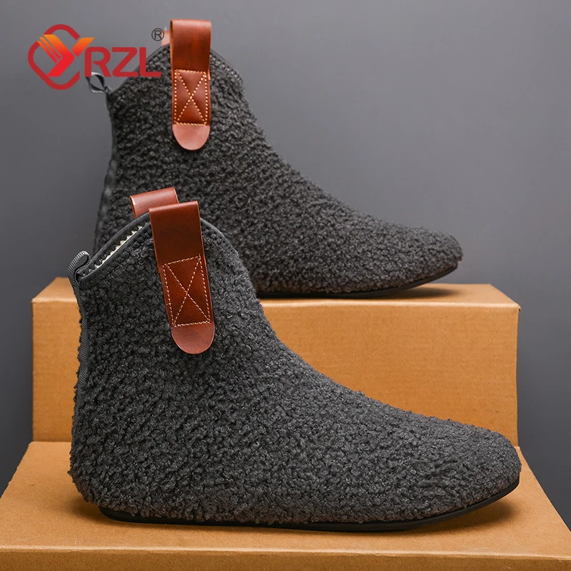 Image of Cozy Cotton Men's Winter Boots – Warm, Soft, Anti-Slip Indoor Home Shoes with Plush Lining for Comfortable Casual Wear