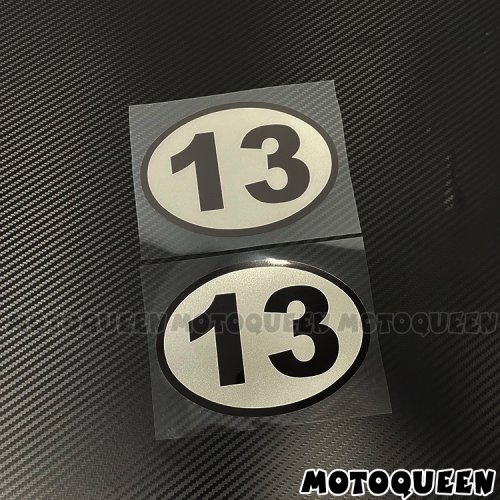 Imagen de Racing Cafe Racer número 13, calcomanía Vintage para motocicleta, cubierta lateral ovalada para tanq...