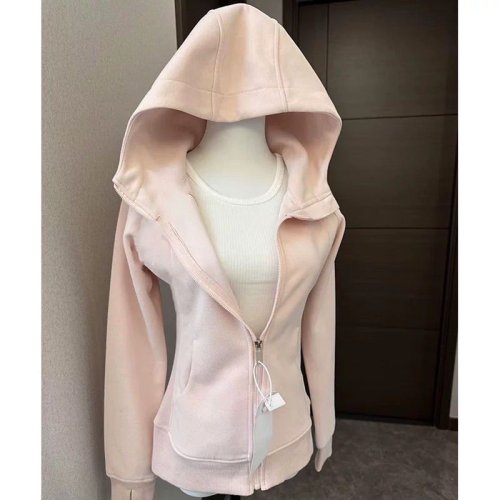 Imagen de Abrigo con Capucha Negro para Mujer, Chaqueta Ajustada con Cremallera, Sudadera de Moda Y2K, Ropa de Calle Informal y Estilo Urbano 2025