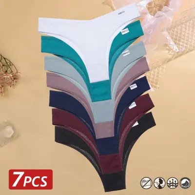 Image de Ensemble Culottes Sexy Femme - 7 Pièces en Coton Gaufré