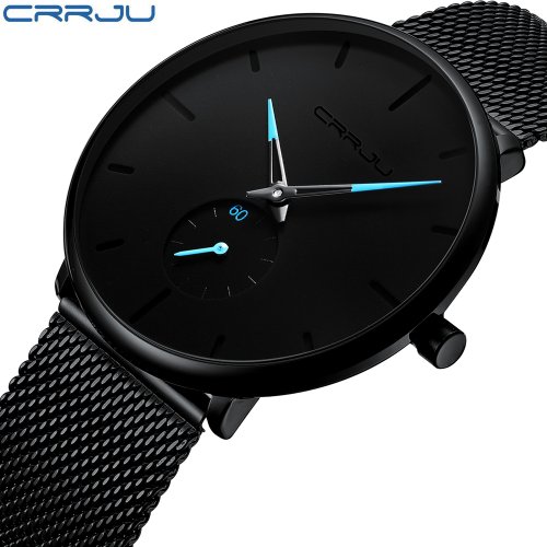 Image of Elegant Men's Luxury Quartz Watch with Slim Mesh Steel Band – Waterproof Sport Design for Casual and Formal Wear