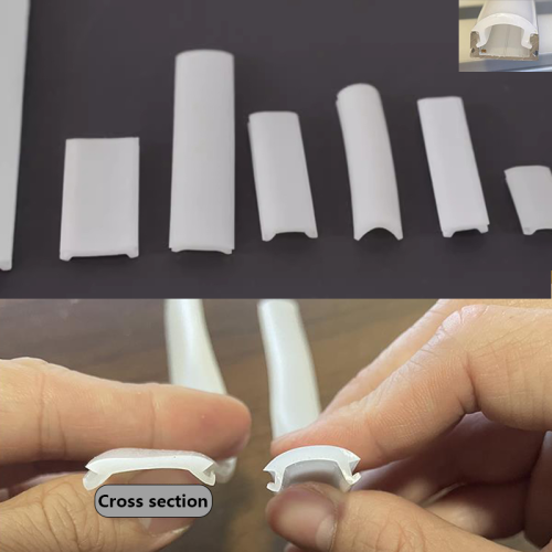 Zdjęcie Elastyczny profil aluminiowy LED pokrywa silikonowa PC dyfuzor szafka twarda listwa oświetleniowa wymienny abażur akcesoria DIY lampa liniowa