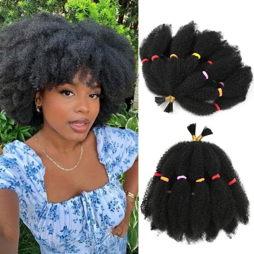 Bild von Synthetische Afro Kinkyschlinge Haarverlängerung – Vorgedehnte 30,5 cm Kinkschlinge für Crochet Braids und Afro Flechtfrisuren
