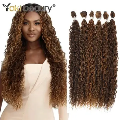 Image de Extensions de Cheveux Bouclés Synthétiques Longs