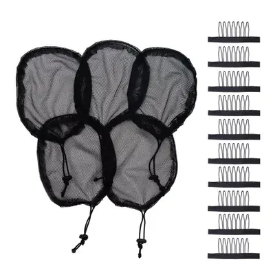 Image de Filet à Cheveux Élastique pour Chignon - 5 Pièces