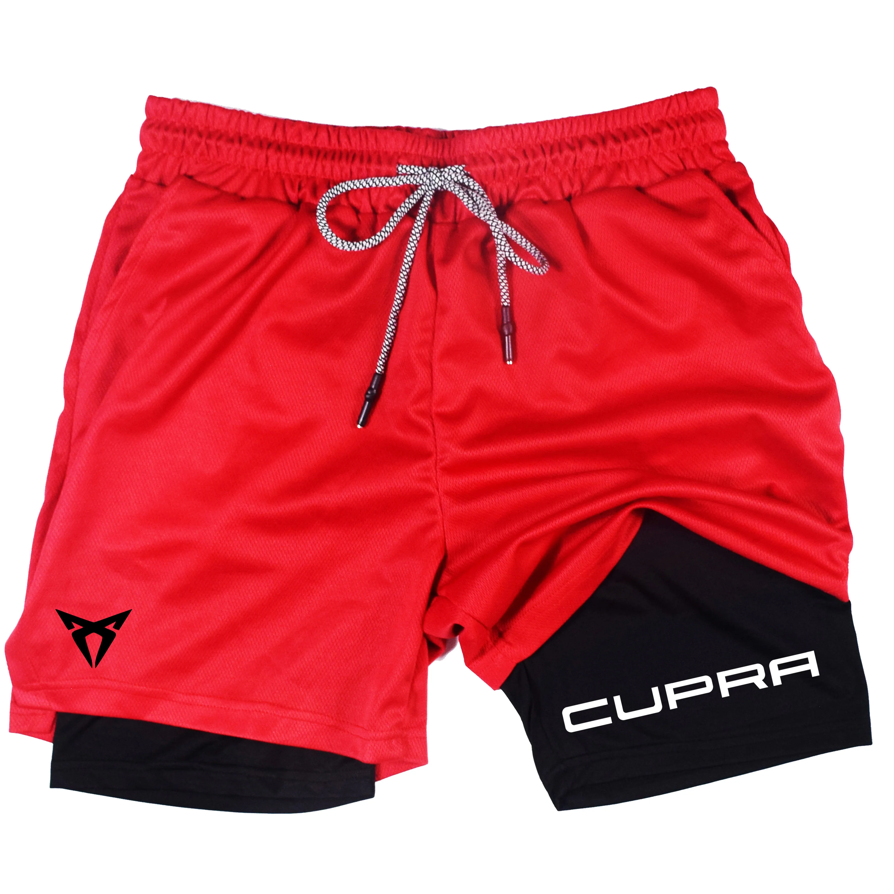 Bild von Herren-Zwei-in-Eins-Sportshorts, atmungsaktiv, lässig, schnell trocknend, doppellagige Shorts, Sommer-Laufsportbekleidung, Hose M-3XL