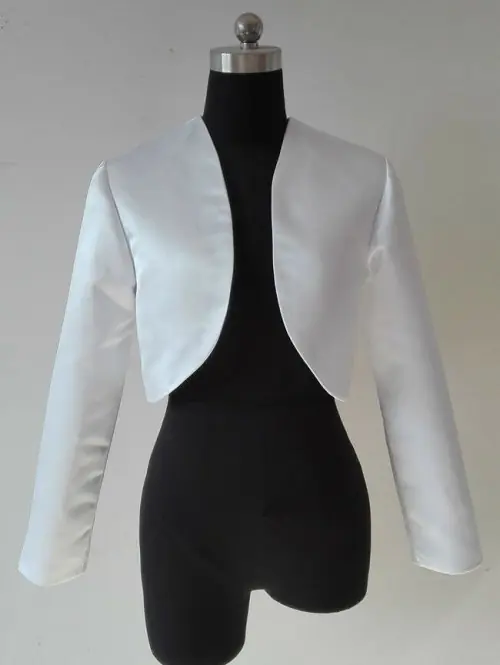 Image de Boléro de Mariée en Satin - Manches Longues & Élégant