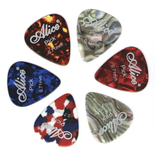 Image de Plectres Guitare 6 Pièces - Épaisseurs Variées