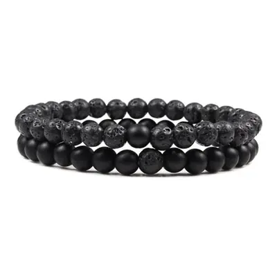 Image de Bracelets Couple Pierre de Lave & Œil de Tigre - Yoga & Équilibre