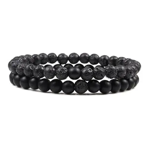Image de Bracelets Couple Pierre de Lave & Œil de Tigre - Yoga & Équilibre