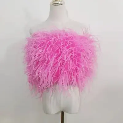 Image de Soutien-gorge en plumes d'autruche naturelles - Luxe & Séduction