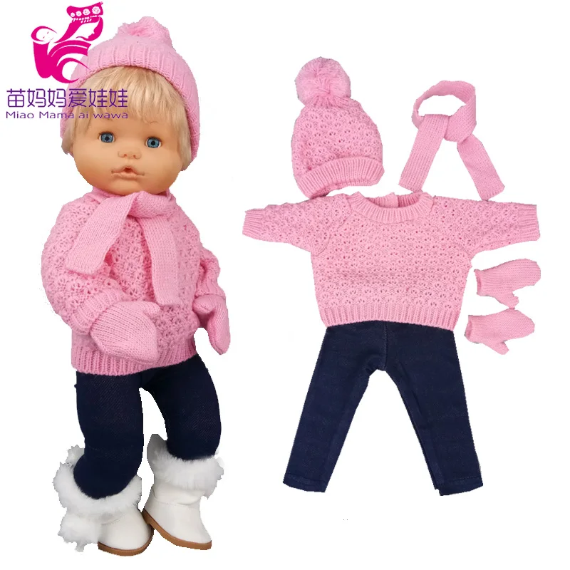 Afbeelding van Winterkleding Set voor Nenuco Pop – Roze Trui, Hoed & Sjaal