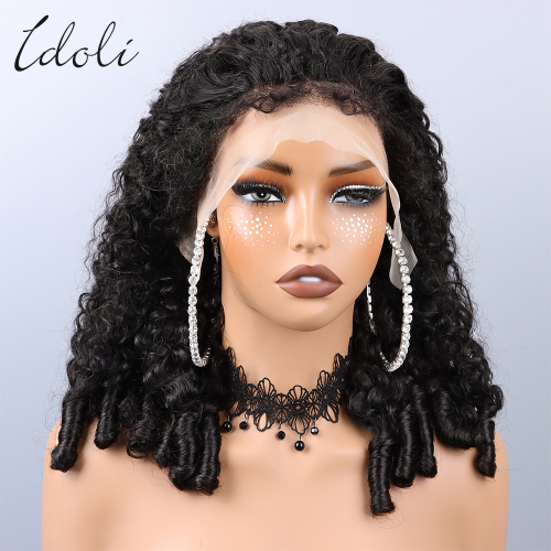 Zdjęcie Peruka z naturalnych włosów burmańskich, kręcone, bez kleju, gęstość 200%, z regulowanym sznurkiem i HD lace front 13x6 – idealna dla kobiet