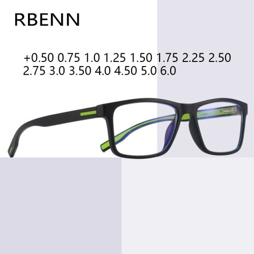 Imagen de RBENN moda TR90 gafas de lectura antiluz azul hombres mujeres clásico ultraligero cómodo lector de ordenador + 1,50 1,75 2,25 2,50