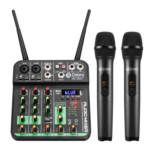 Imagen de Mezclador de Audio Profesional con Micrófonos Inalámbricos UHF